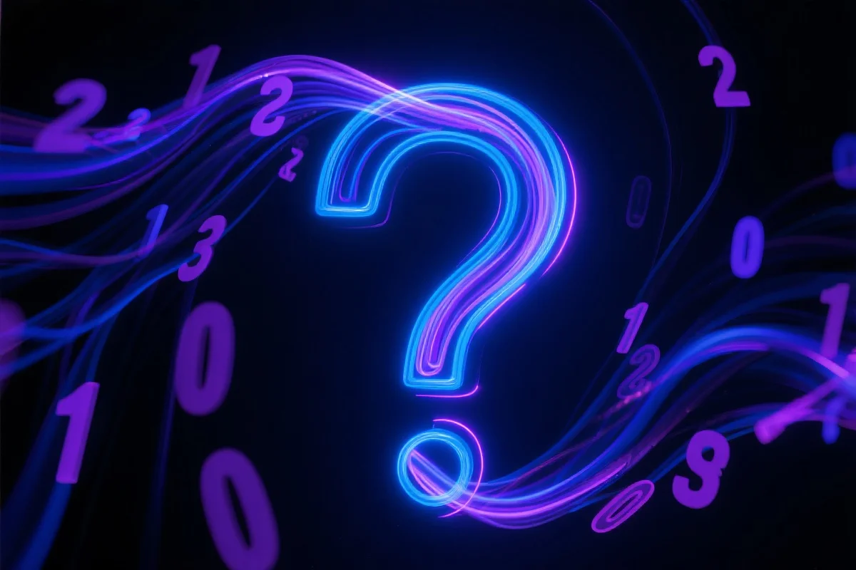 抽象数字流光与问号